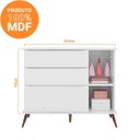 Ver imagem 4 de Cômoda Sapateira 3 Gavetas 1 Porta Retrô Infantil Pé Palito Melinda Branco - Phoenix Baby