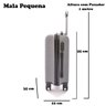 Mala de Bordo Viagem Pequena ABS - (55 x 35 x 22cm) com 4 Rodinhas 360º - (Regulamentação ANAC) Prata - 2