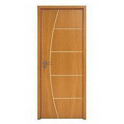 Porta Frisada de Madeira Sarrafeada Padrão Curupixá Interna Montada Batente de 12cm - 1