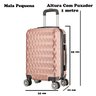 Mala de Bordo Viagem Pequena ABS - (55 x 35 x 22cm) com 4 Rodinhas 360º - (Regulamentação ANAC) Rosa - 2