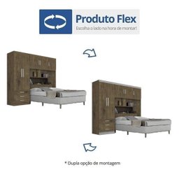 Guarda-Roupa Casal 5 Portas com Cabeceira Cancun  Flex Color - 4