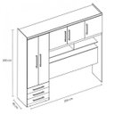 Ver imagem 3 de Guarda-Roupa Casal 5 Portas com Cabeceira Cancun Yescasa Marrom