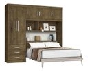 Ver imagem 6 de Guarda-Roupa Casal 5 Portas com Cabeceira Cancun Yescasa Marrom