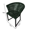 Ver imagem 4 de Cadeira Salinas Corda Náutica Base em Alumínio Premium Preto/verde Musgo