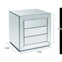 Ver imagem 1 de Mesa de Cabeceira espelhado LOFT 3 gavetas