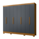 Ver imagem 2 de Guarda Roupas Casal 8 Portas 4 Gavetas Diplomata Moval Freijó / Cinza