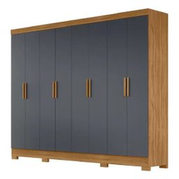 Guarda Roupas Casal 8 Portas 4 Gavetas Diplomata Moval Freijó / Cinza - 1