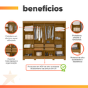 Ver imagem 5 de Guarda Roupas Casal 8 Portas 4 Gavetas Diplomata Moval Freijó / Cinza