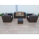 Ver imagem 2 de Cadeiras de Jardim Varanda Jogo Sofá com Poltronas Modelo Quadardo em Fibra Sintética Cor Tabaco