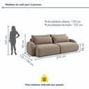 Ver imagem 3 de Sofá Cama Modular Orgânico Retrátil 4 Lugares 270cm com Base em Madeira Maciça Oxford