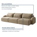 Ver imagem 4 de Sofá Cama Modular Orgânico Retrátil 4 Lugares 270cm Base Madeira Maciça Oxford