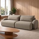 Ver imagem 1 de Sofá Cama Modular Orgânico Retrátil 4 Lugares 270cm com Base em Madeira Maciça Oxford