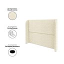 Ver imagem 2 de Cabeceira Casal Estofada Ideal para Cama Queen 160cm Bouclé - Creme