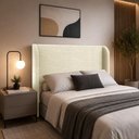 Ver imagem 1 de Cabeceira Casal Estofada Ideal para Cama Queen 160cm Bouclé - Creme