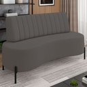 Ver imagem 2 de Sofá Chaise 2 Lugares Sala Living 160cm Pés Industrial Cayman K01 Linho Cinza Escuro - Lyam Decor