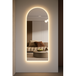 Espelho Grande Corpo Inteiro Lapidado Base Reta Moderno Decorativo 150x40cm - 3