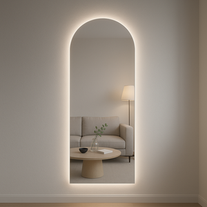 Espelho Grande Corpo Inteiro Lapidado Base Reta Moderno Decorativo 150x40cm
