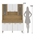 Ver imagem 4 de Armário de Cozinha Compacta Mdf 8 Portas Golden Plus Freijó Supremo com Ripado