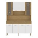 Ver imagem 1 de Armário de Cozinha Compacta Mdf 8 Portas Golden Plus Freijó Supremo com Ripado