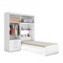 Ver imagem 3 de Guarda-Roupa Solteiro 4 Portas com Cama de Solteiro Cancun Yescasa