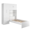 Ver imagem 5 de Guarda-Roupa Solteiro 4 Portas com Cama de Solteiro Cancun Yescasa Branco/Lilás