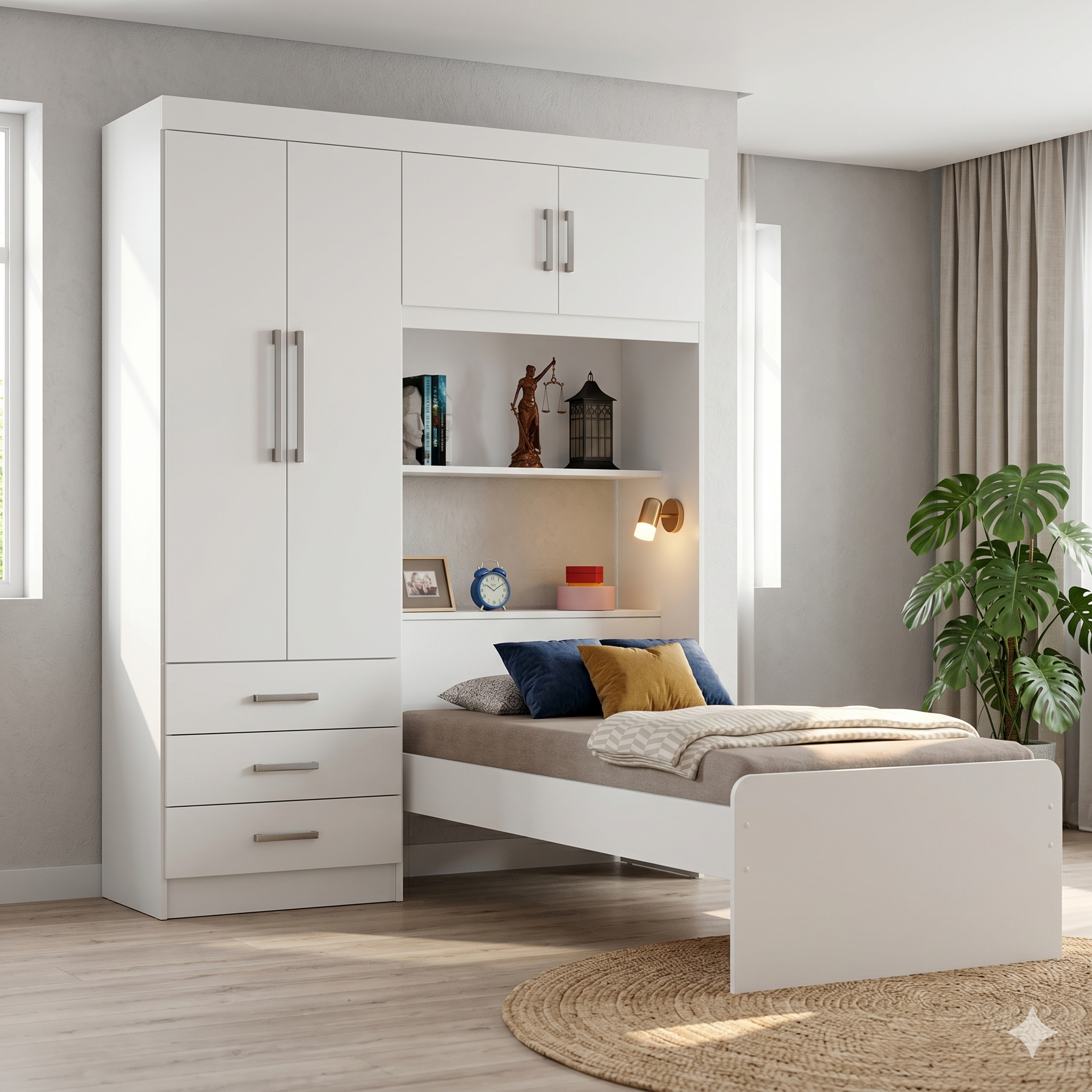 Guarda-Roupa Solteiro 4 Portas com Cama de Solteiro Cancun Yescasa é boa?