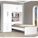 Ver imagem 1 de Guarda Roupa Solteiro 4 Portas com Cama de Solteiro Cancun Flex Color