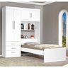 Guarda Roupa Solteiro 4 Portas com Cama de Solteiro Cancun Flex Color - 1