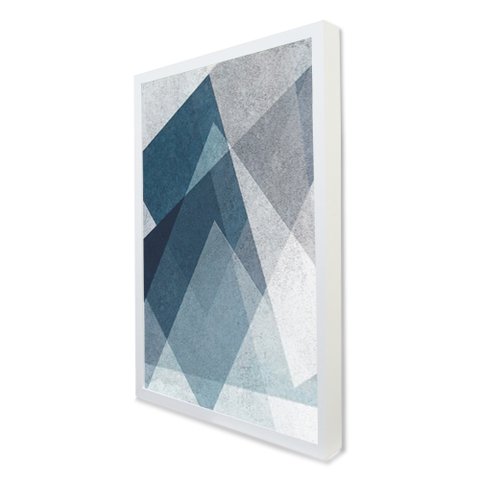 Quadro Decorativo Caixa Elementos Geométricos Tacolado Moldura Caixa Alta 4,5cm Preta sem Vidro 40 X