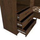 Ver imagem 5 de Guarda-Roupa Solteiro 4 Portas com Cama de Solteiro Cancun Yescasa Marrom/Jequitibá/Avelã