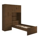 Ver imagem 3 de Guarda-Roupa Solteiro 4 Portas com Cama de Solteiro Cancun Yescasa Marrom/Jequitibá/Avelã