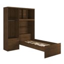 Ver imagem 4 de Guarda-Roupa Solteiro 4 Portas com Cama de Solteiro Cancun Yescasa Marrom/Jequitibá/Avelã