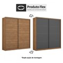 Ver imagem 4 de Guarda Roupa Casal Belga 2 Portas Deslizantes Flex -demobile:amêndola Touch / Grafito