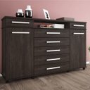 Ver imagem 1 de Cômoda 7 Gavetas 2 Portas com Rodízios London 