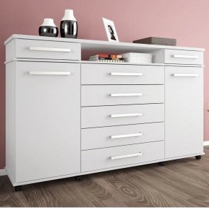 Cômoda 7 Gavetas 2 Portas com Rodízios London Yescasa