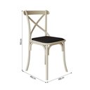 Ver imagem 3 de Cadeira Katrina em Aço para Mesa Sala Cozinha Assento Corano Preto Design Moderno - Off White/preto