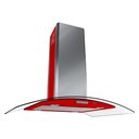 Ver imagem 1 de Coifa Ilha Terim 75cm Vidro Curvo Vermelho com Inox