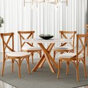 Ver imagem 2 de Cadeira Para Sala de Jantar e Estar Living Estofada Ávila L02 Linho Cru - Lyam Lyam Decor
