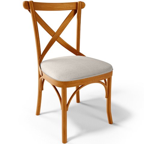 Cadeira Para Sala de Jantar e Estar Living Estofada Ávila L02 Linho Cru - Lyam Lyam Decor