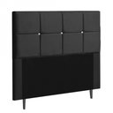 Ver imagem 2 de Cabeceira Estofada Poliana 160CM Queen Strass Courino Preto - D A DECOR