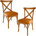 Ver imagem 1 de Kit 02 Cadeiras Para Sala de Jantar e Estar Living Estofada Ávila L02 Couríssimo Whisky - Lyam Lyam 