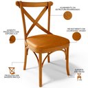 Ver imagem 4 de Kit 02 Cadeiras Para Sala de Jantar e Estar Living Estofada Ávila L02 Couríssimo Whisky - Lyam Lyam 