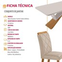 Ver imagem 6 de Mesa de Jantar Yasmin 180 Tampo com Vidro 6 Cadeiras Melissa Veludo Creme /nat/off/serig. Off