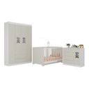 Ver imagem 2 de Quarto de Bebê Completo com Berço Americano 3 em 1 Teddy Multimóveis Mp4644 Branco/off White