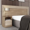 Ver imagem 1 de Cabeceira Casal com 1 Mesa de Apoio 1 Gaveta London Demóbile