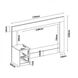 Cabeceira Casal com 1 Mesa de Apoio 1 Gaveta London Demóbile - 4
