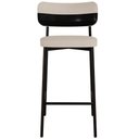 Ver imagem 4 de Kit 04 Banquetas Alta Bar Cozinha Sala de Jantar Aço Preto Kaira C01 Linho Areia Courino Preto -