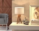 Ver imagem 1 de Abajur Luminária de Mesa Sala Quarto com Cúpula Paris - Palha
