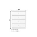 Ver imagem 4 de Cômoda Infantil Labirinto 4 Gavetas MDP Puxadores em ABS Branco Móveis Henn