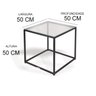 MESA LATERAL CUBO COM TAMPO DE VIDRO 50x50 - 5
